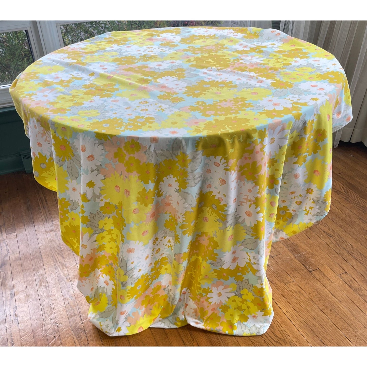 Vintage 70s fitted sheet, twin size bed, Fruit of the Loom