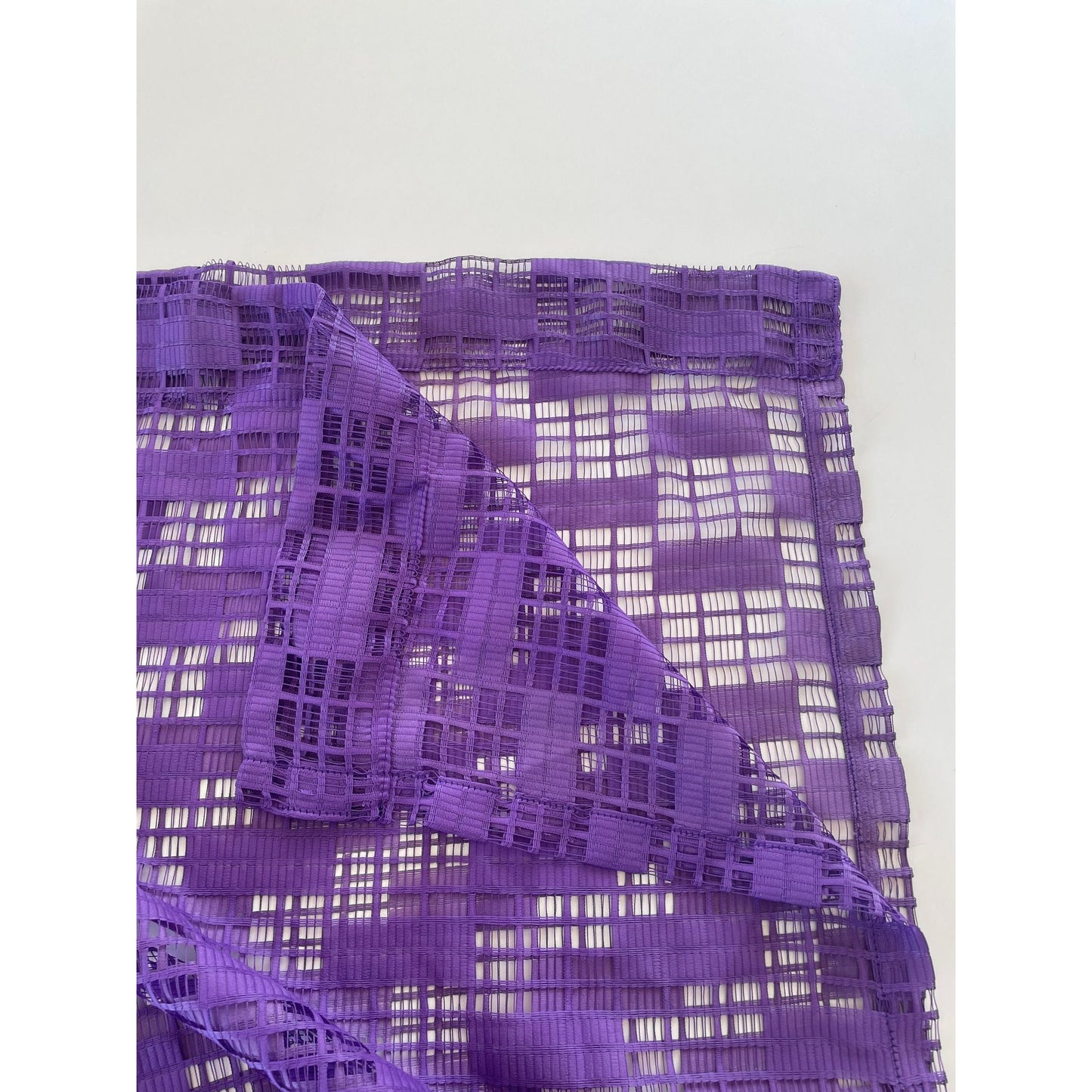 Vintage 80s curtain, purple wide mesh panel