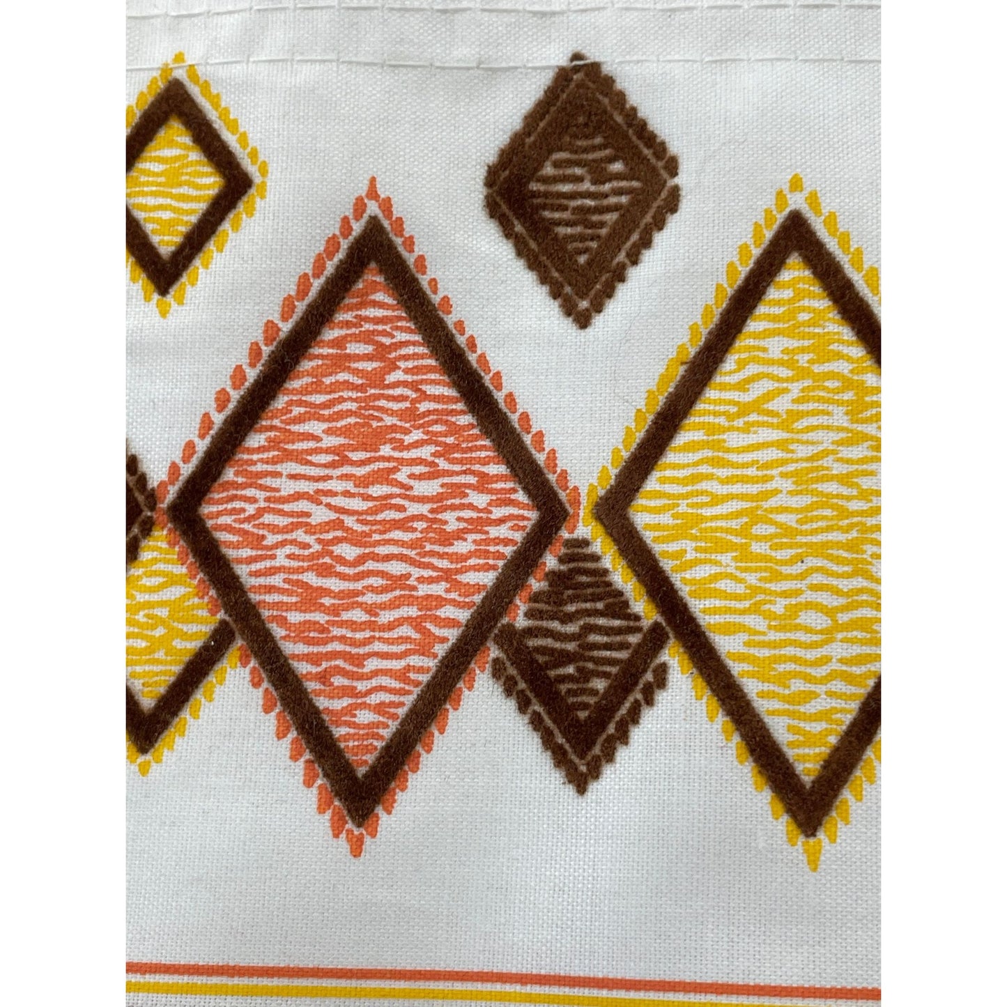Vintage 60s short curtain, flocked fabric