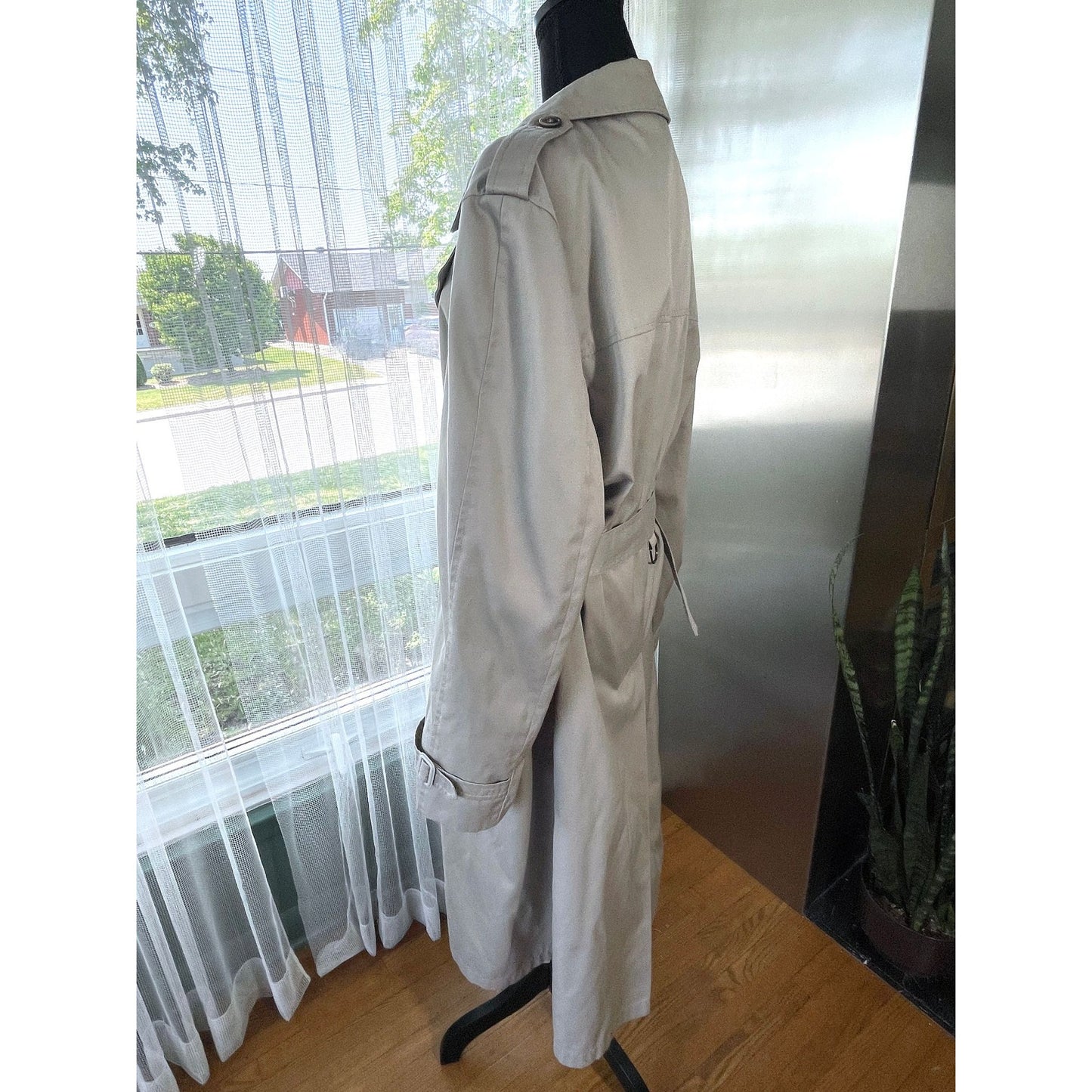 Vintage 80s tan trench coat, gender neutral, Pierre Cardin