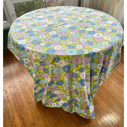 Vintage 70s fitted sheet, Wabasso, twin size bed