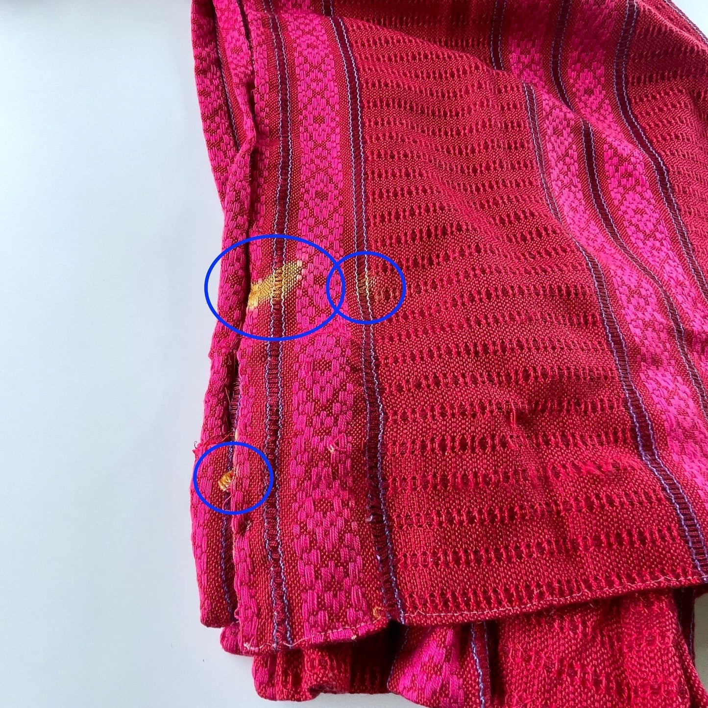 Vintage 70s pleated curtain, red, hot pink