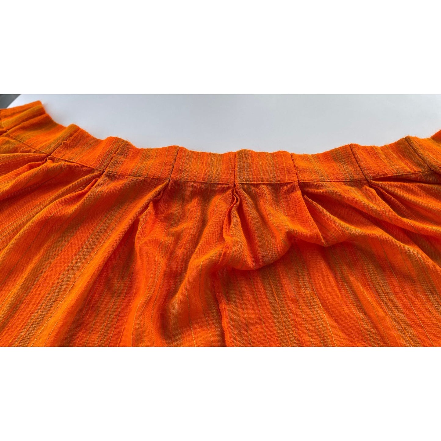 Vintage 70s pleated orange curtain