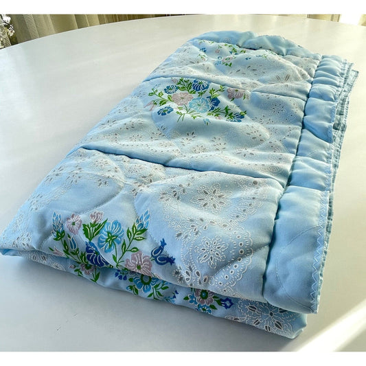 Vintage 60s baby dundee, quilted throw blanket