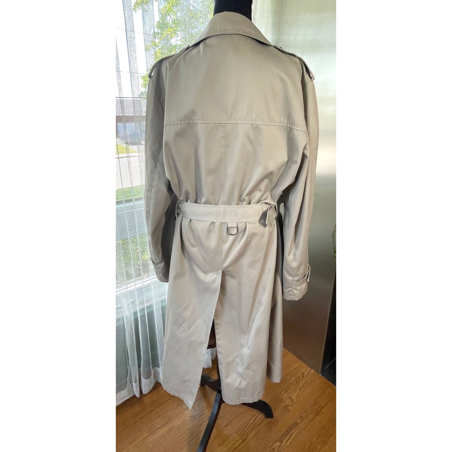 Vintage 80s tan trench coat, gender neutral, Pierre Cardin
