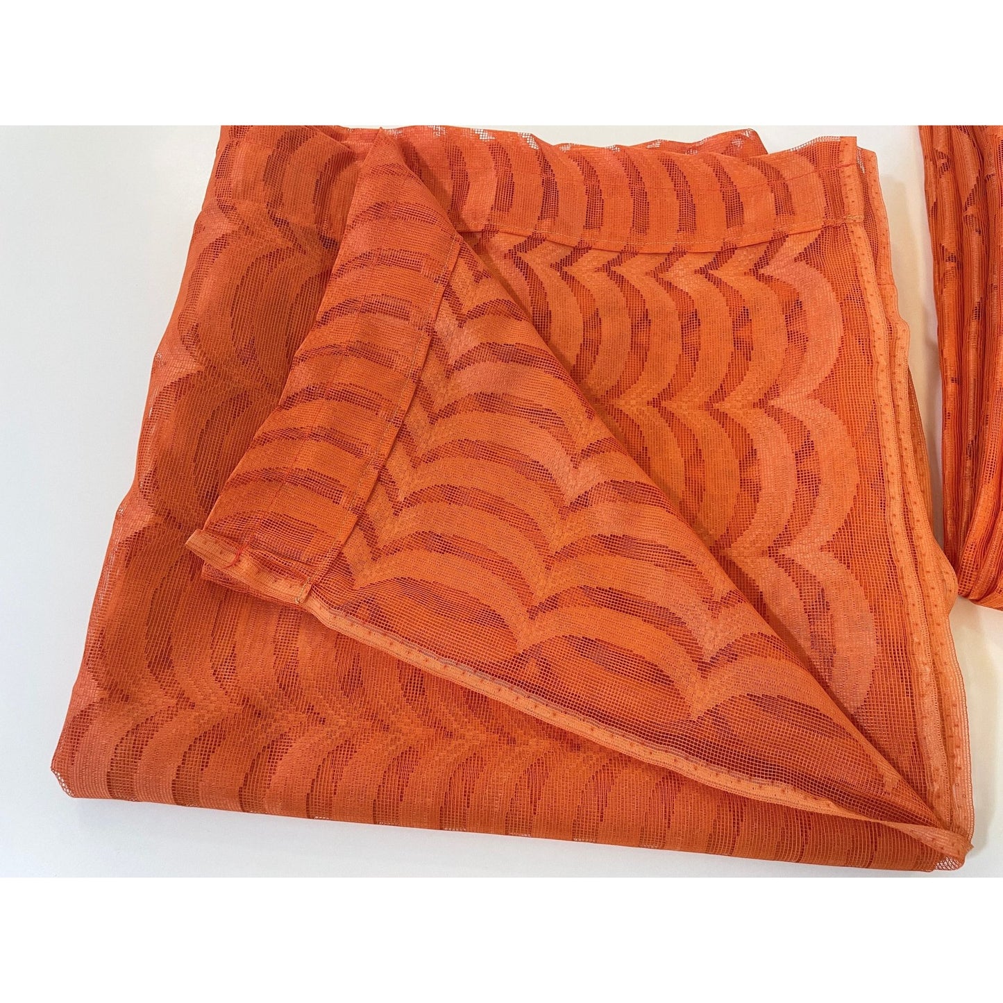 Vintage 70s orange woven mesh panel