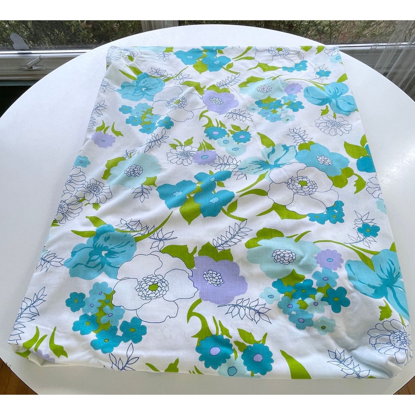 Vintage 70s fitted sheet, full / double size bed, TruPrest