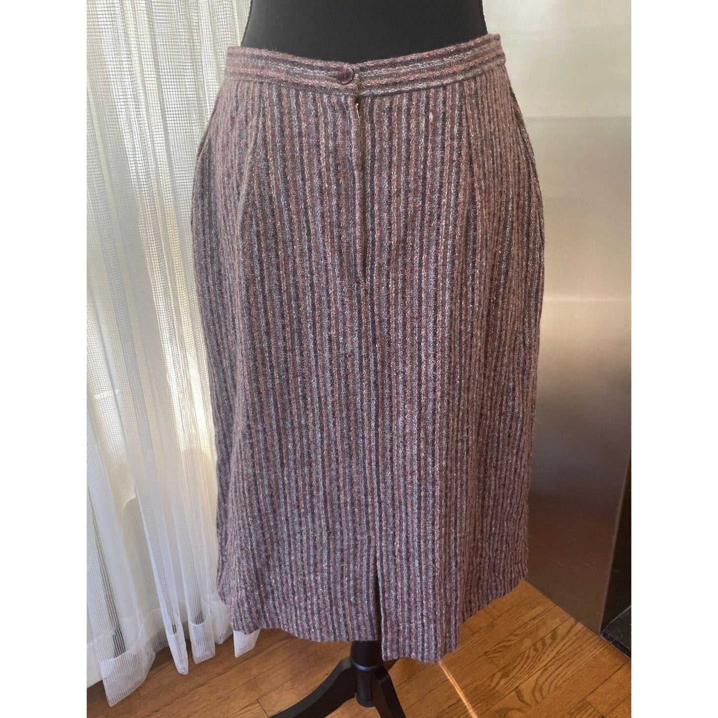 Vintage 80s skirt, wool blend tweed, Marjorie Hamilton