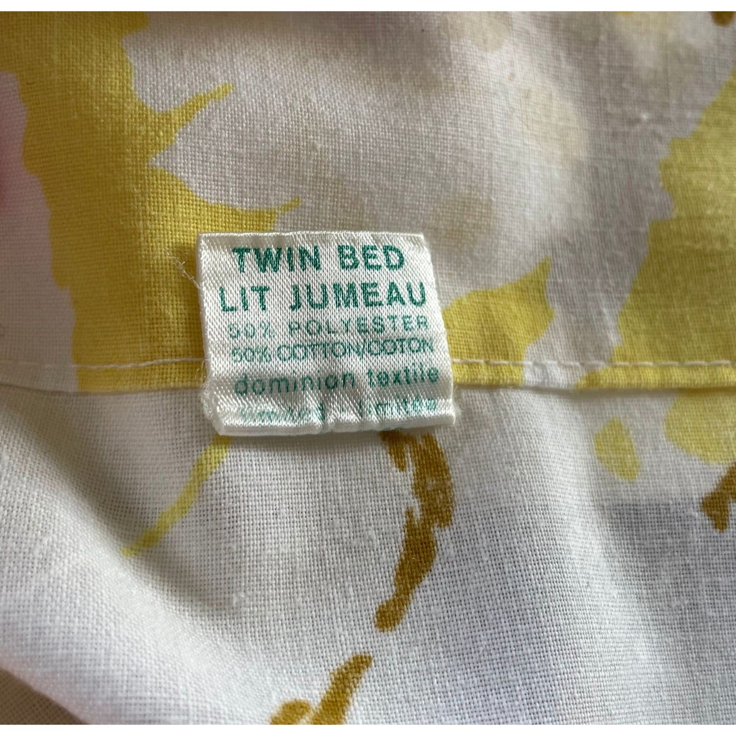 Vintage 70s flat sheet, twin size bed, Truprest
