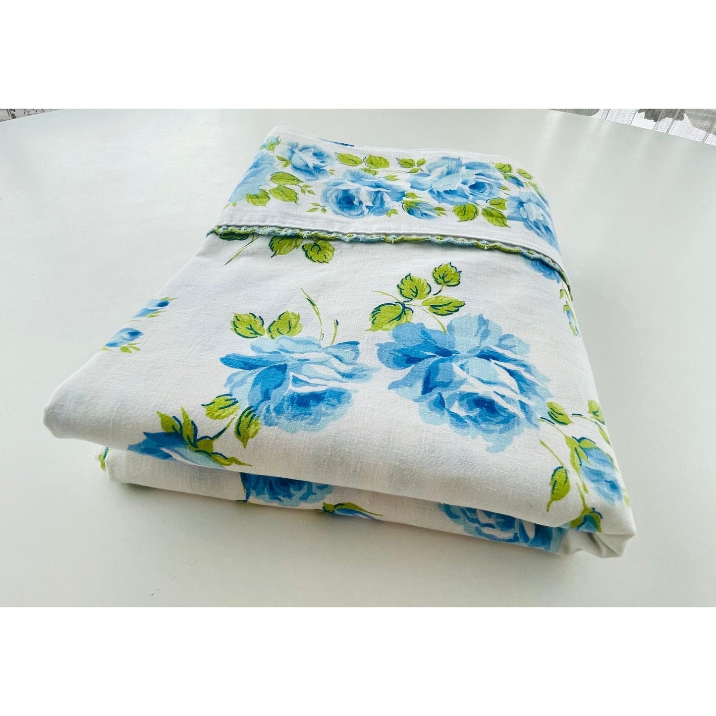 Vintage 70s flat sheet, twin size bed, Wabasso