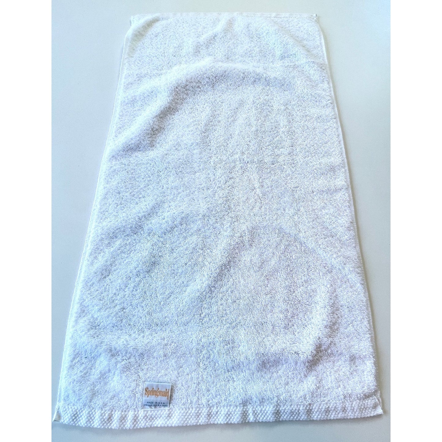 Vintage 80s hand towel, blue plaid pattern, Springmaid
