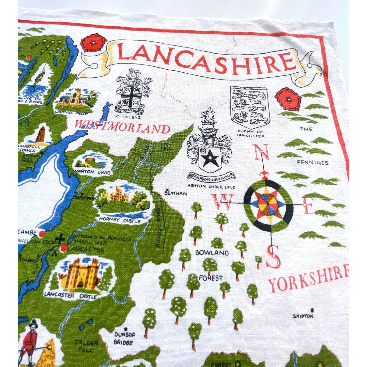 Vintage Lancashire tea towel, Ulster