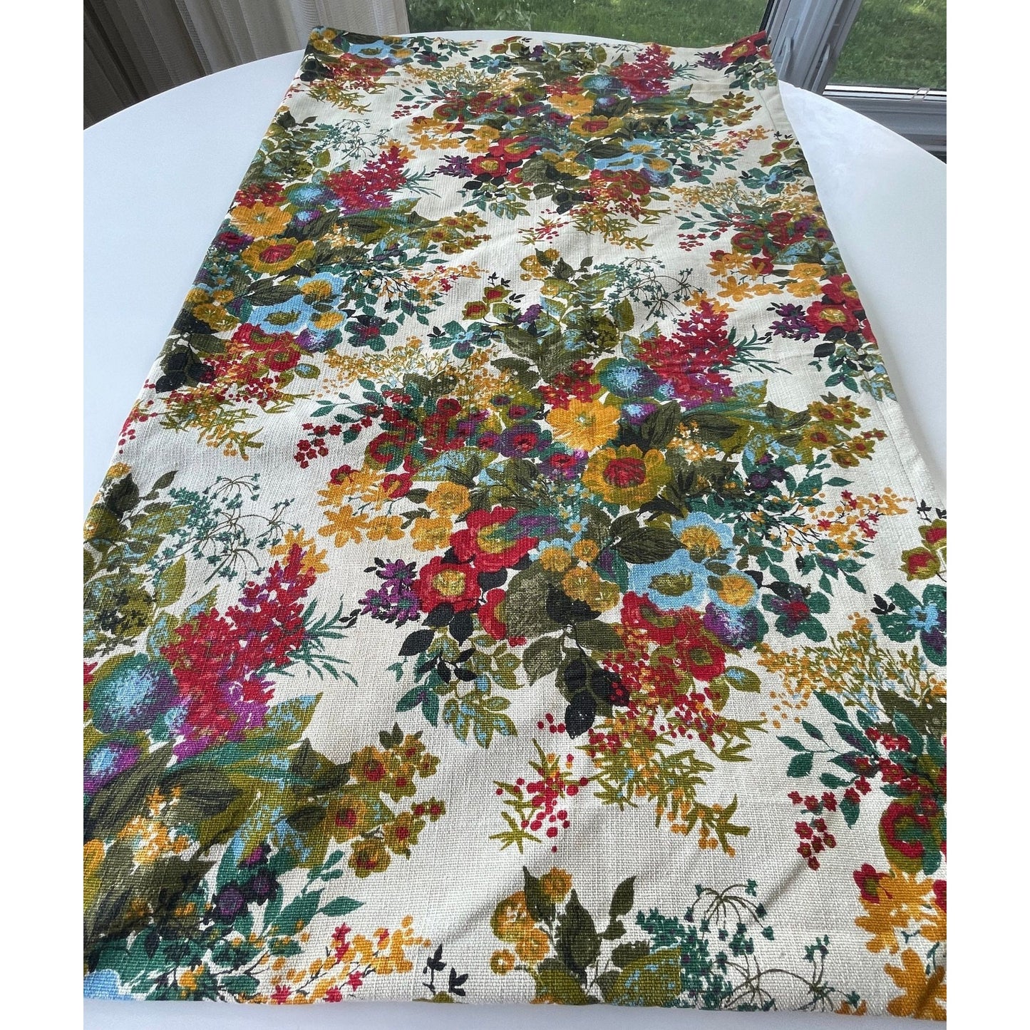 Vintage 60s floral curtain, single panel