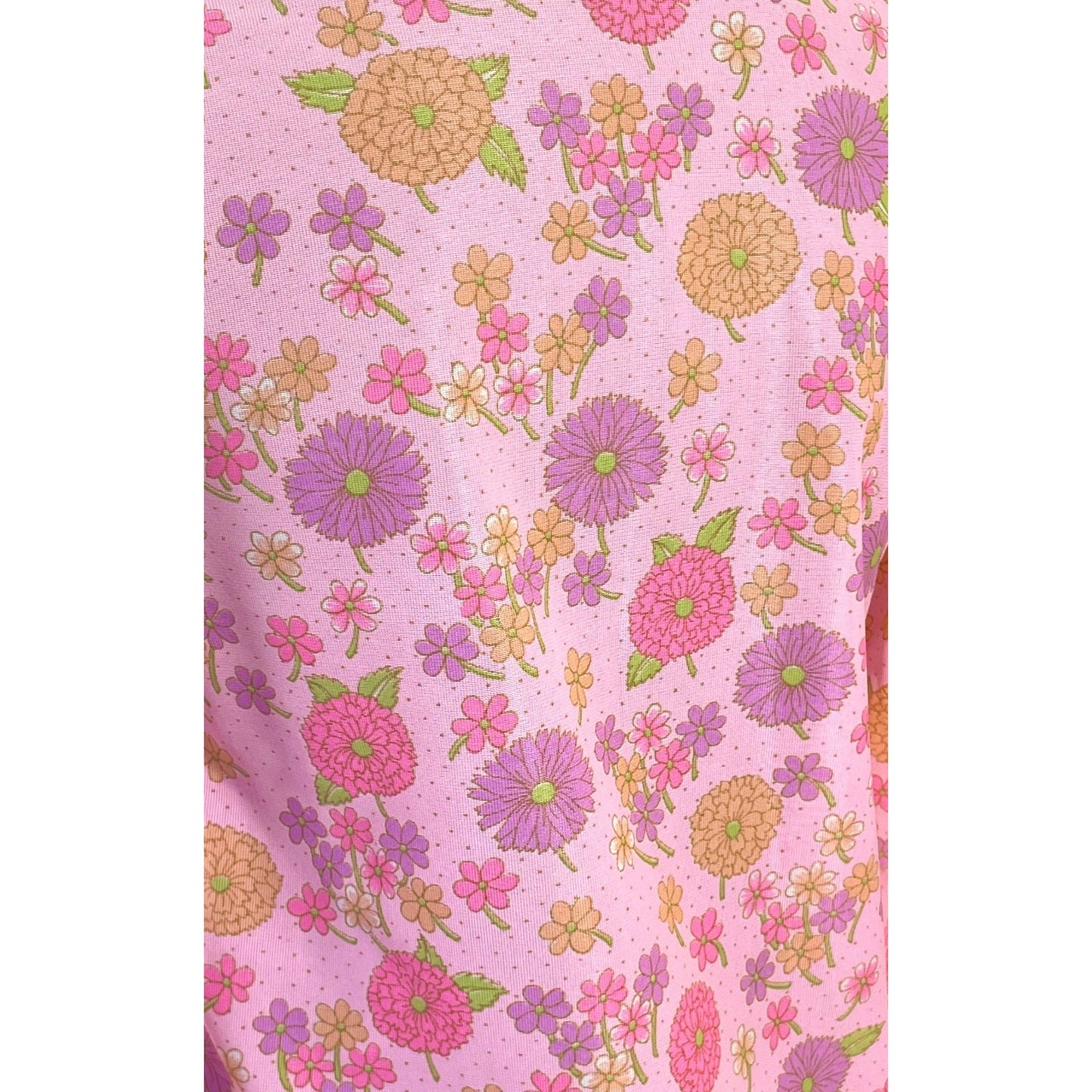 Vintage 70s maxi dress, MOD flower power, long sleeves