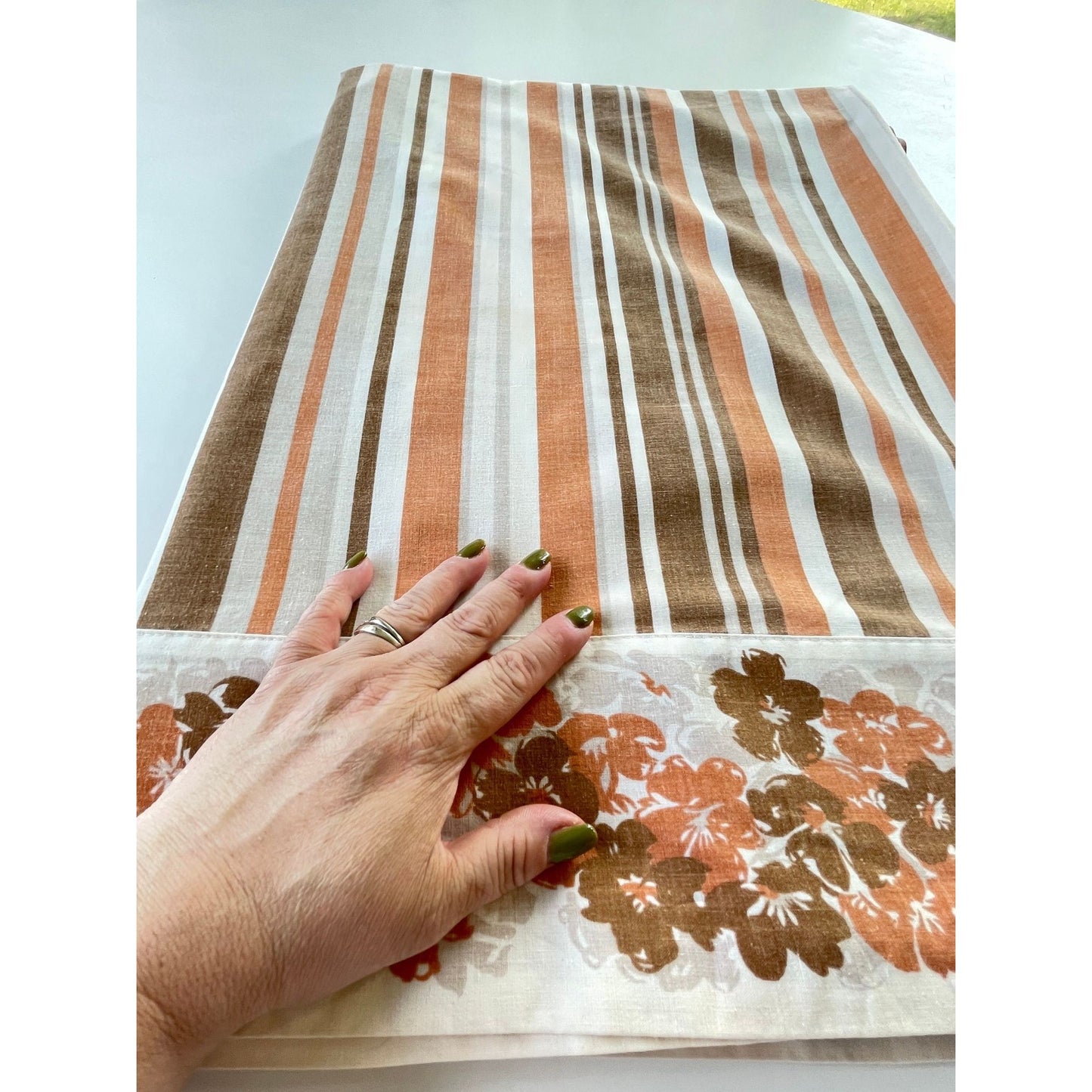 Vintage 70s flat sheet, twin, double/full size, Truprest