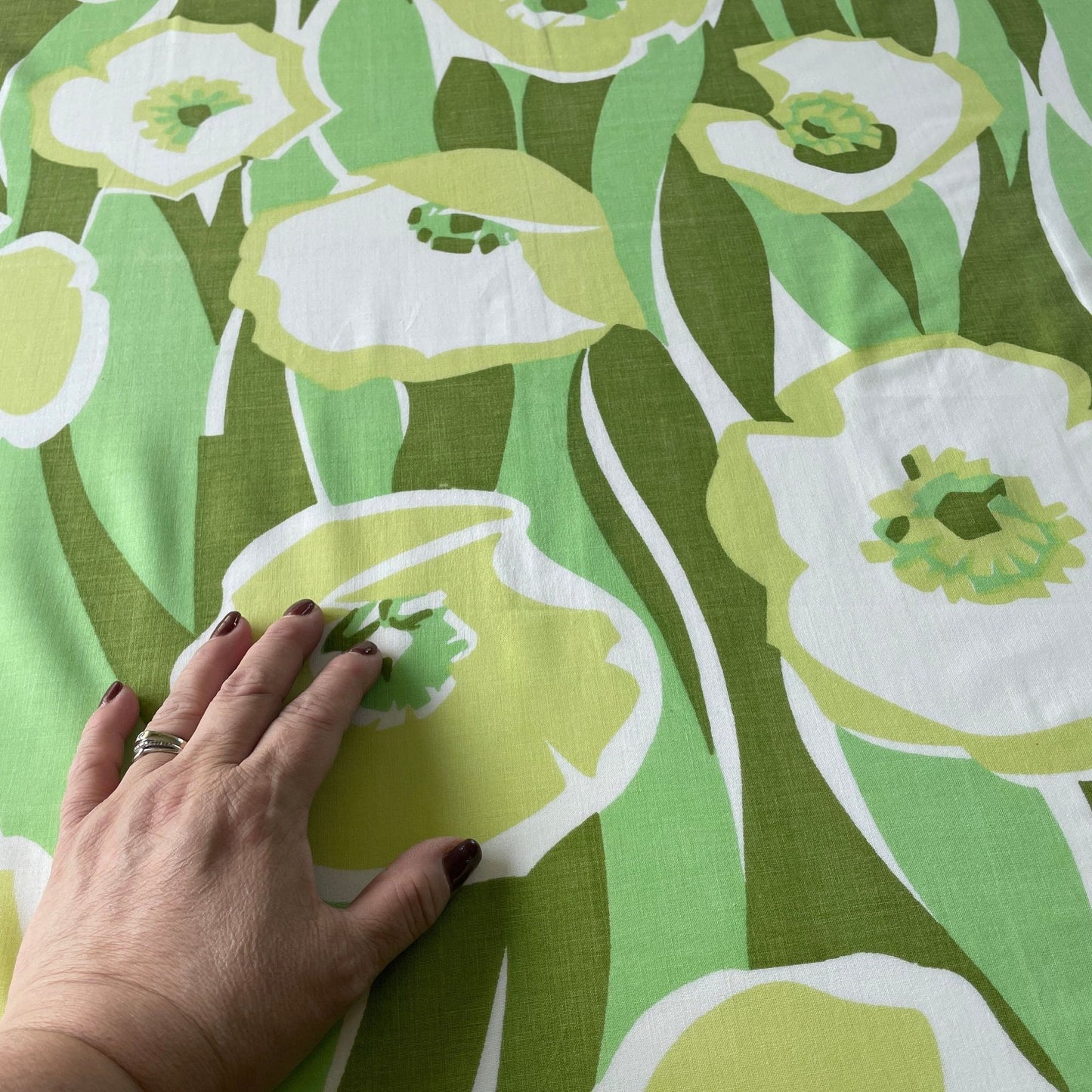 Vintage 70s flat sheet, double / full size, Truprest