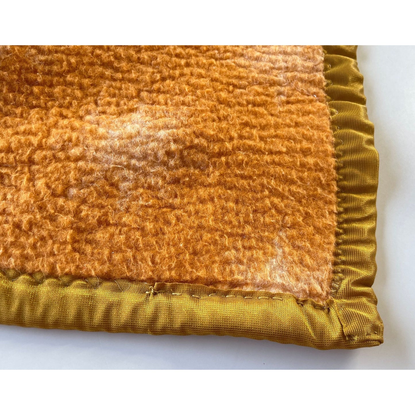 Vintage baby blanket, reversible fleece with satin trim
