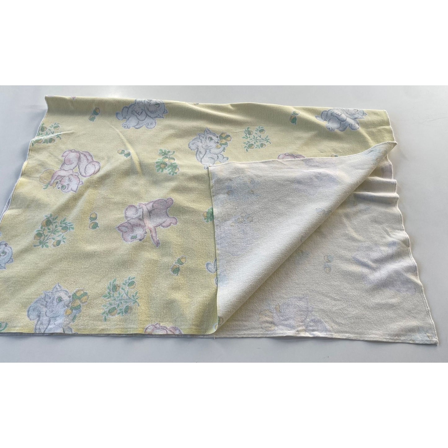 Vintage 70s flannel baby blanket