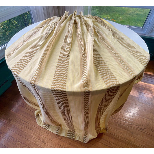 Vintage 70s yellow pleated curtain, single panel