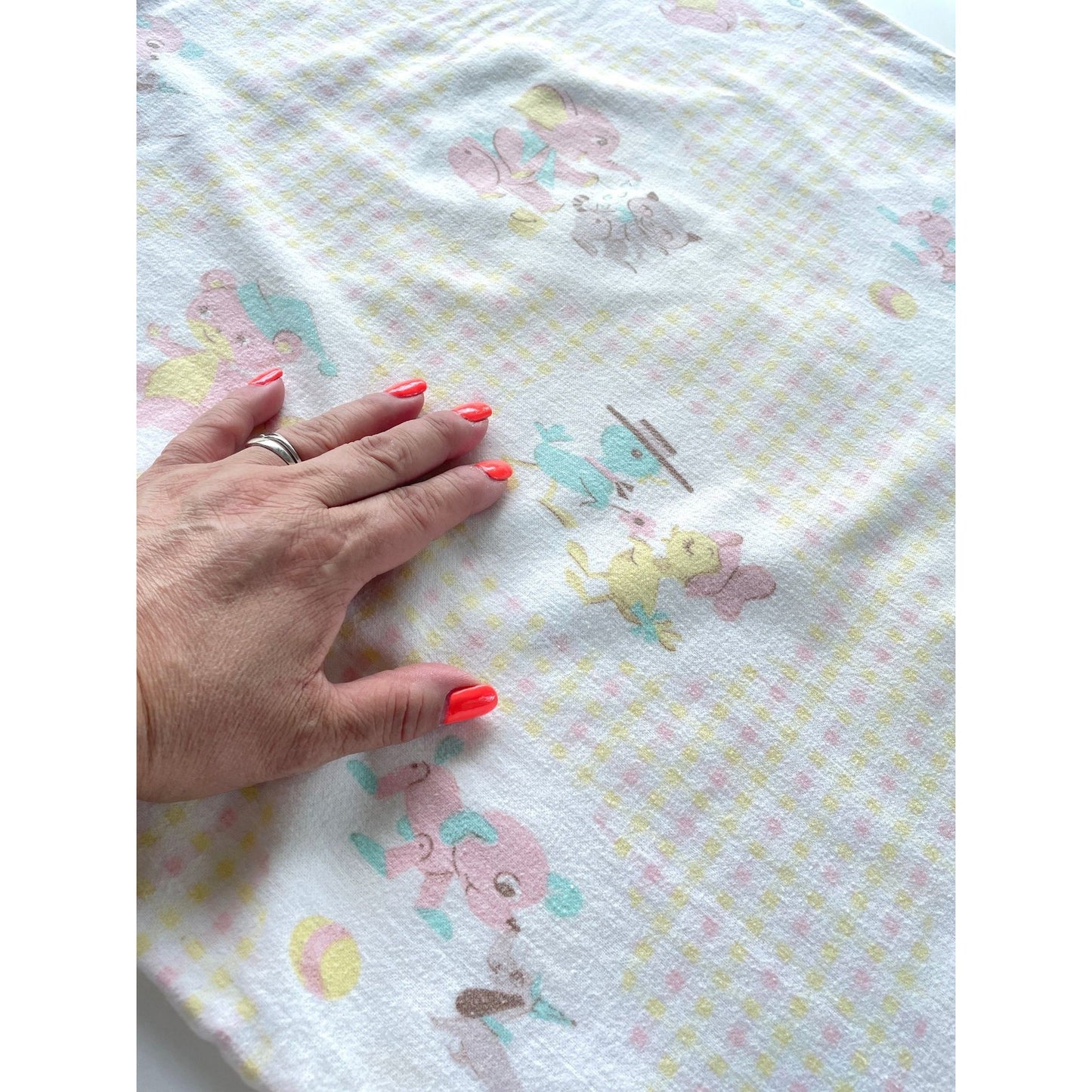Vintage 60s flannel blankie pillowcase