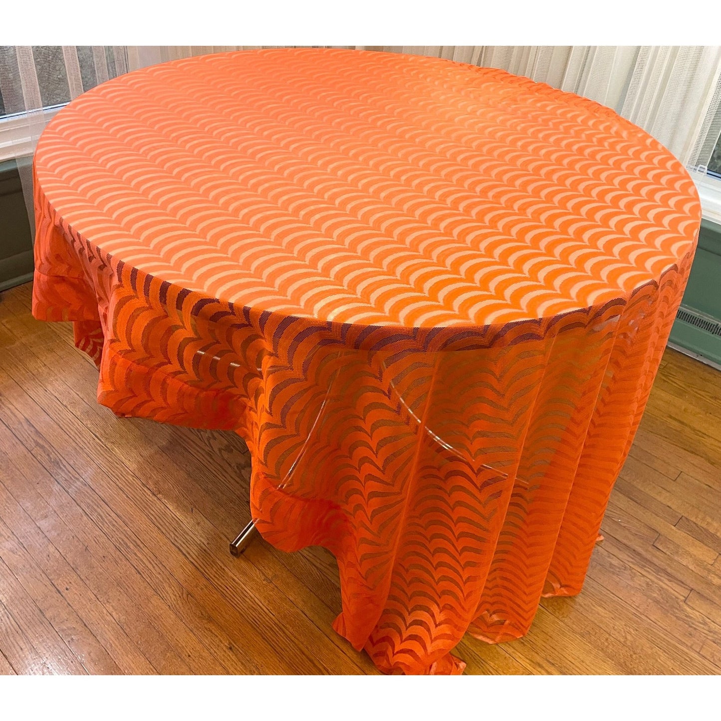 Vintage 70s orange woven mesh panel