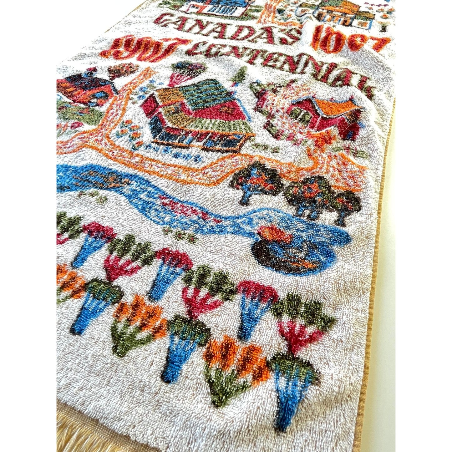 Vintage 60s Canada Centennial bath towel