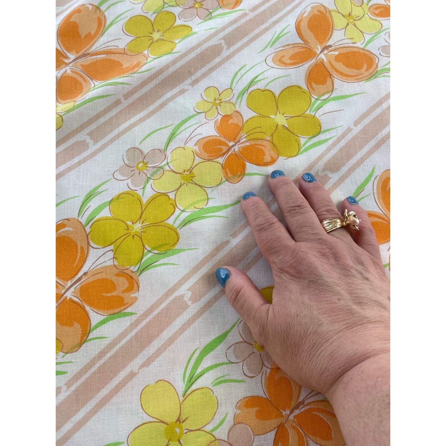 Vintage 70s flat sheet, full/double size, Wabasso