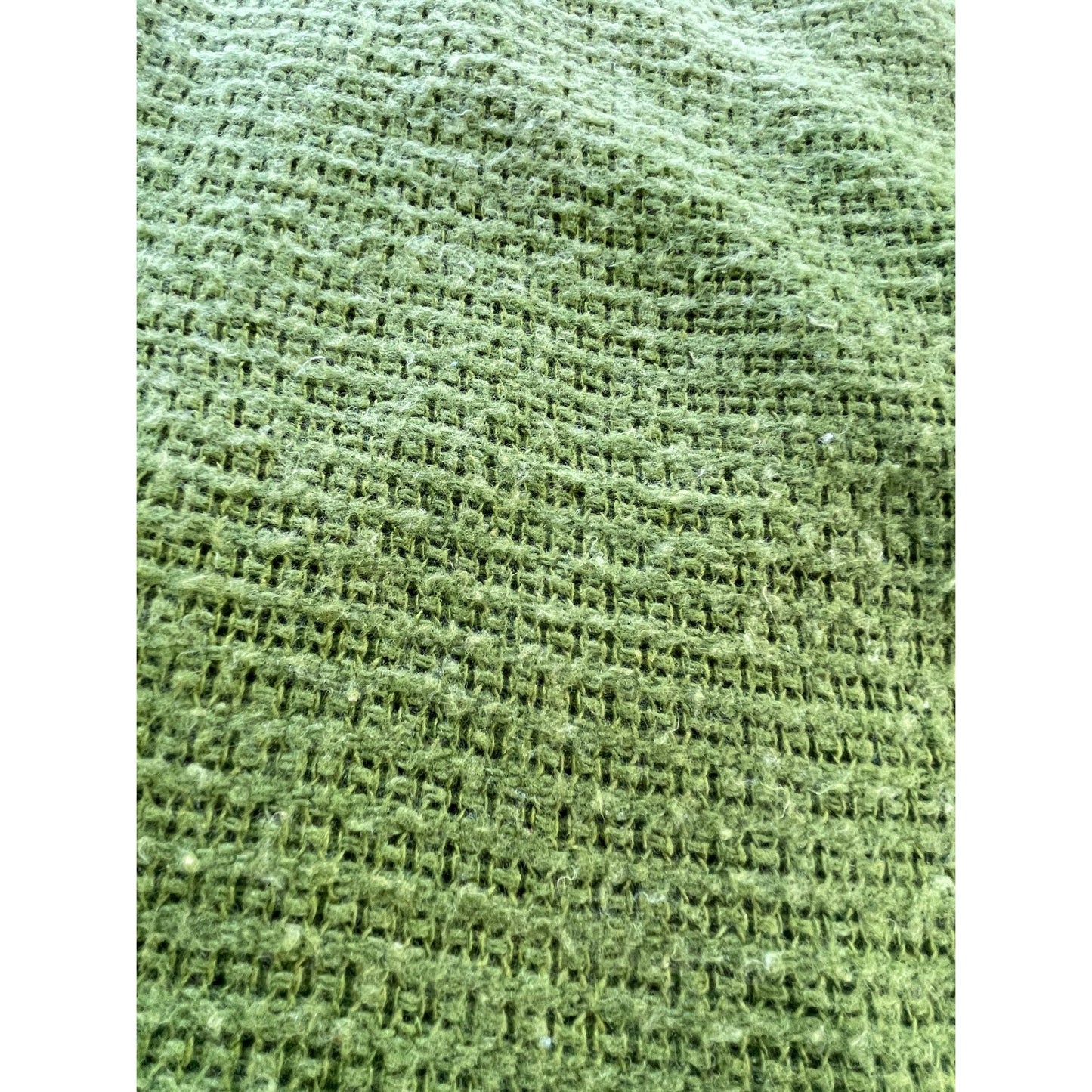 Vintage 80s weave green blanket, double / full size blanket