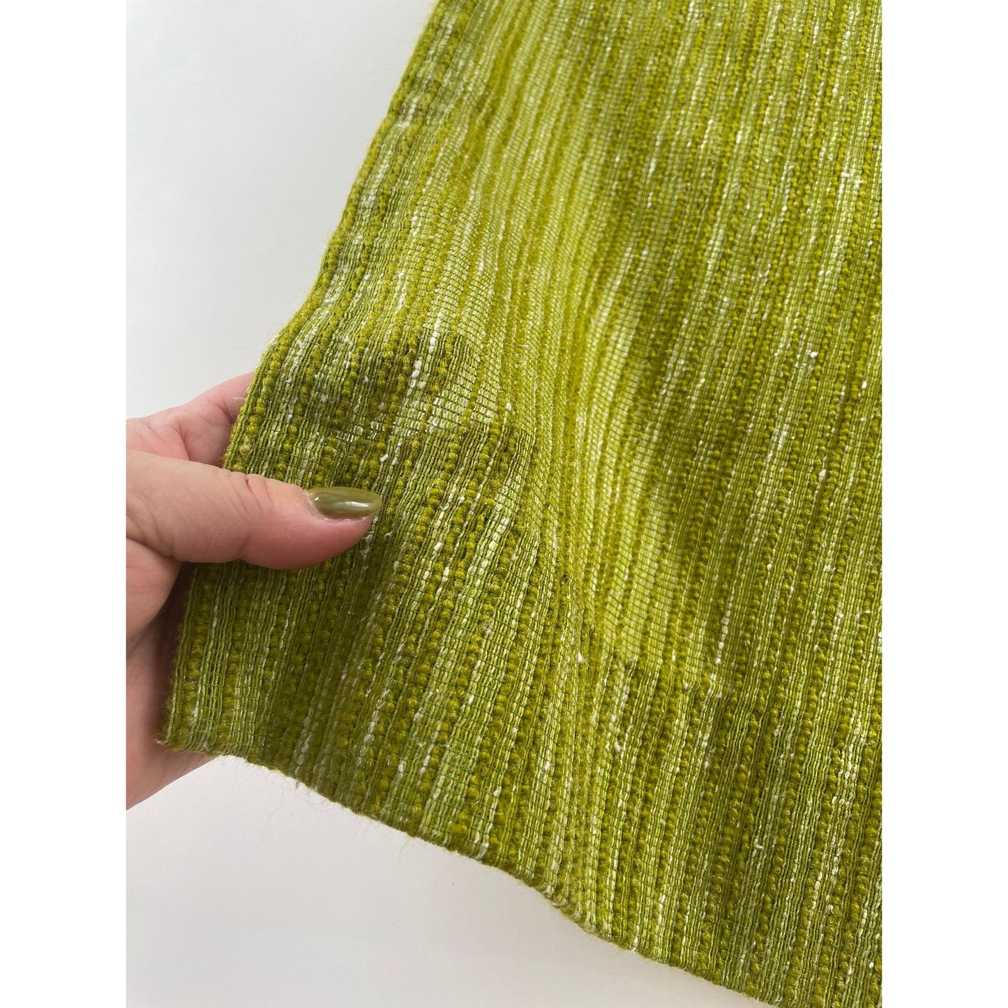 Vintage 70s net avocado green curtain