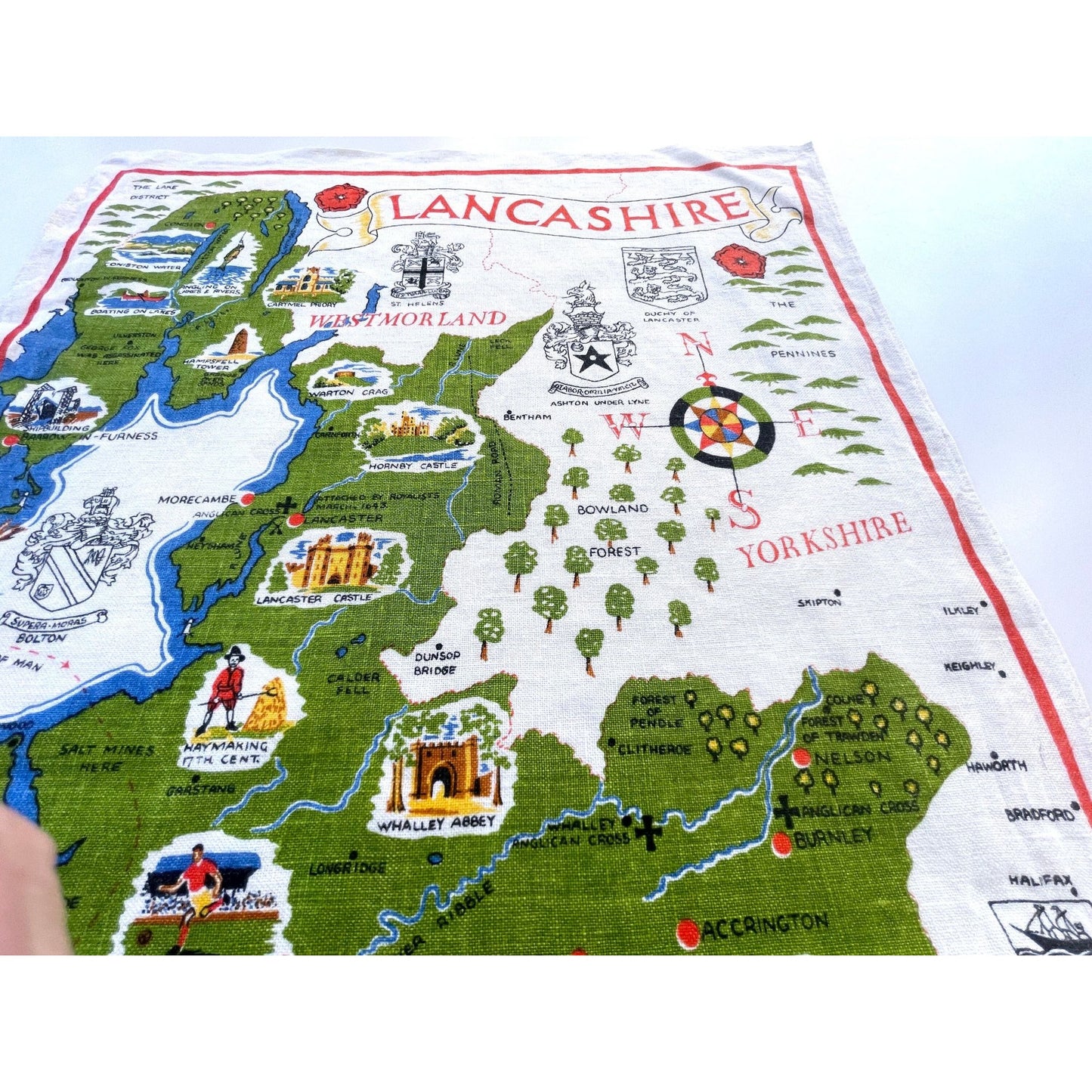 Vintage Lancashire tea towel, Ulster