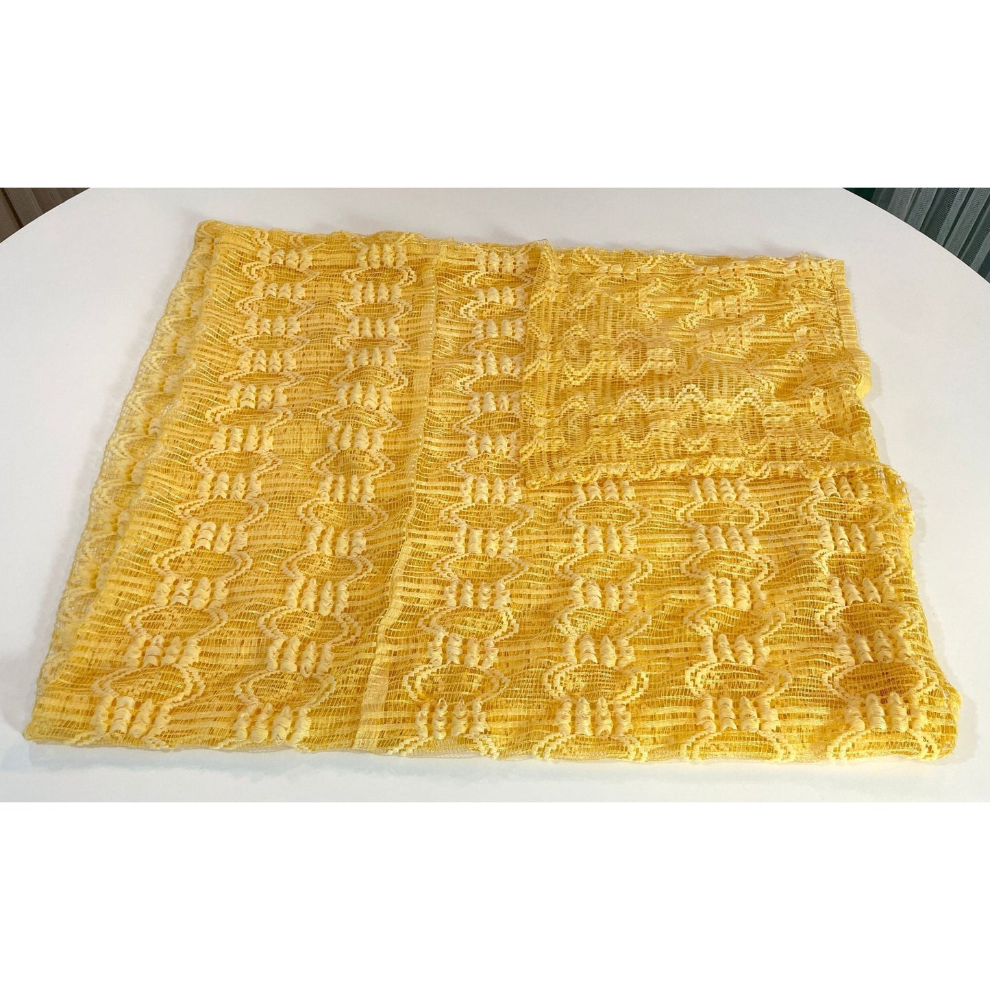 Vintage 70s yellow short mesh panel