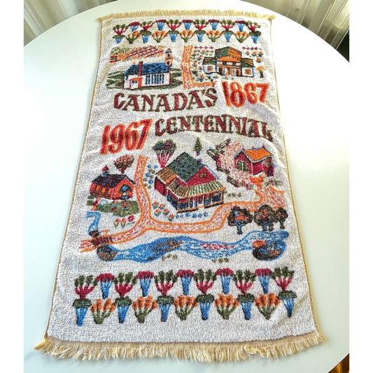 Vintage 60s Canada Centennial bath towel