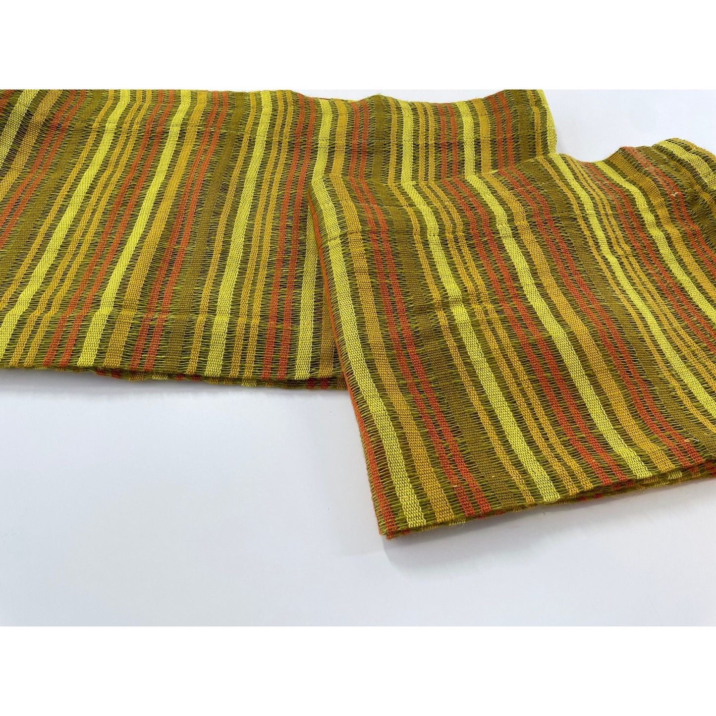 Vintage 60s valance, yellow orange stripes