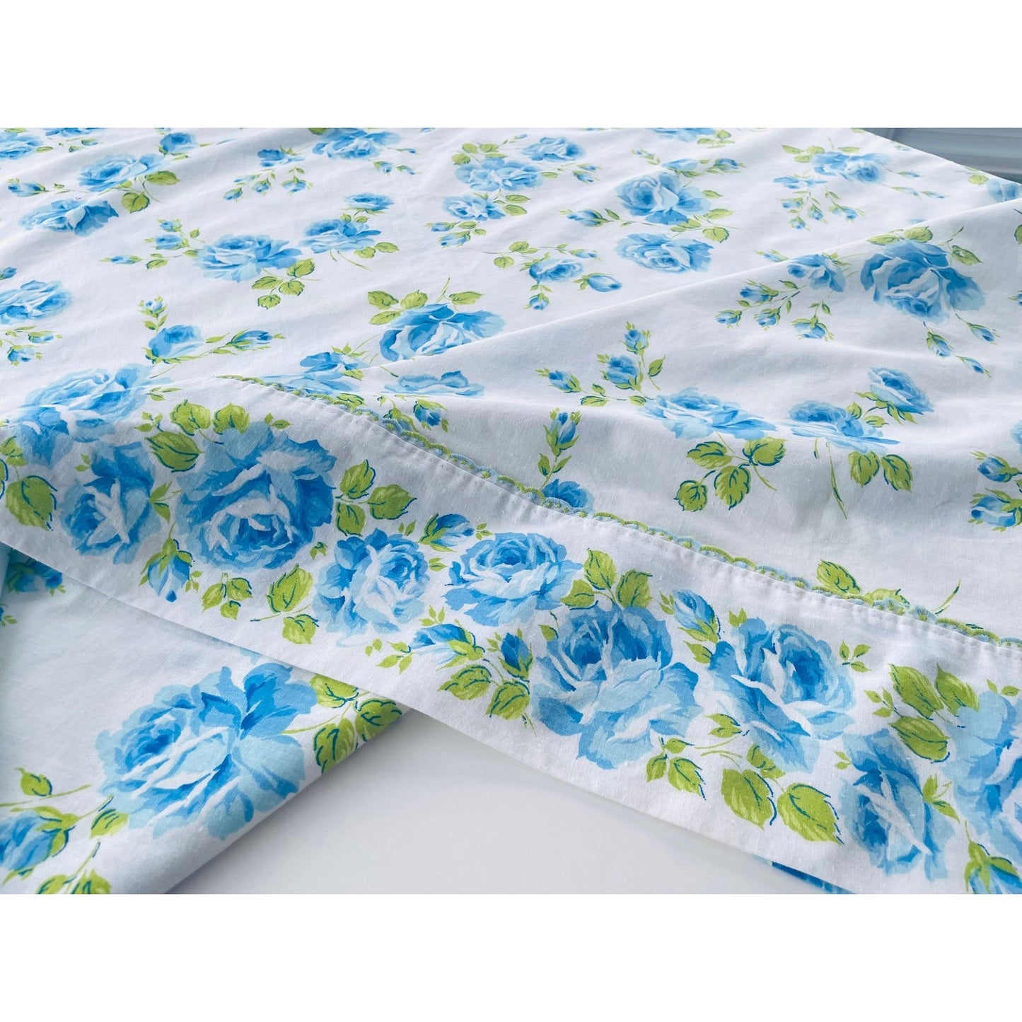 Vintage 70s flat sheet, twin size bed, Wabasso