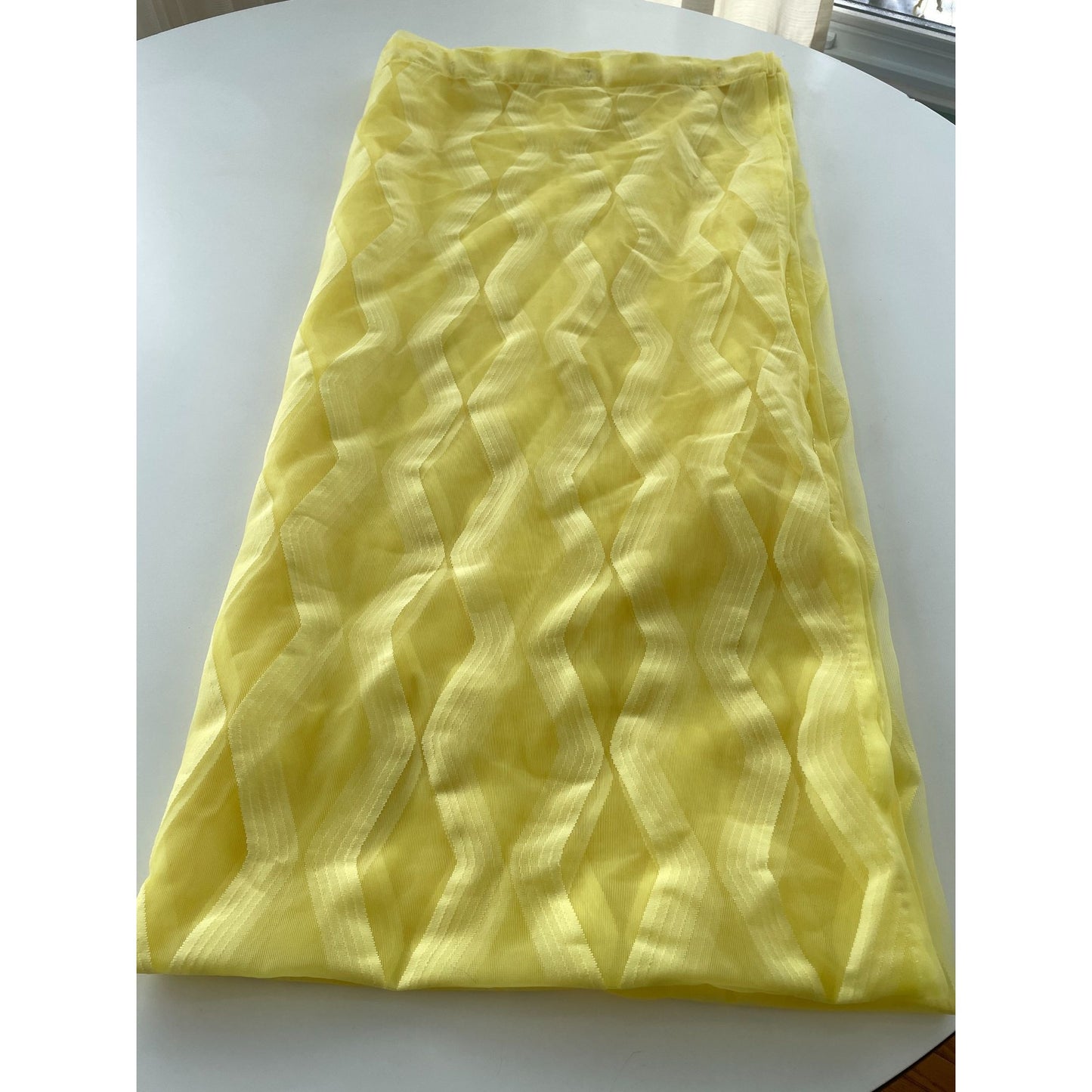 Vintage 70s yellow geometric shower curtain