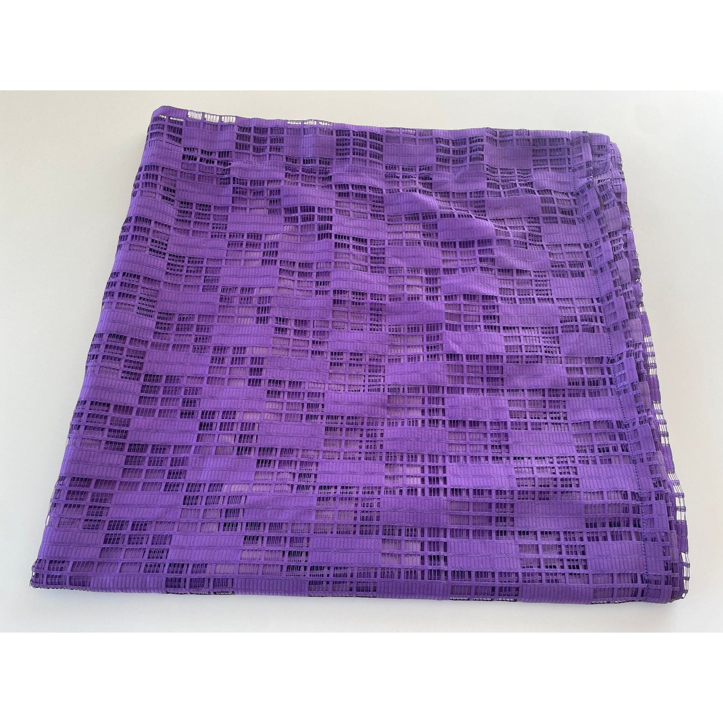 Vintage 80s curtain, purple wide mesh panel