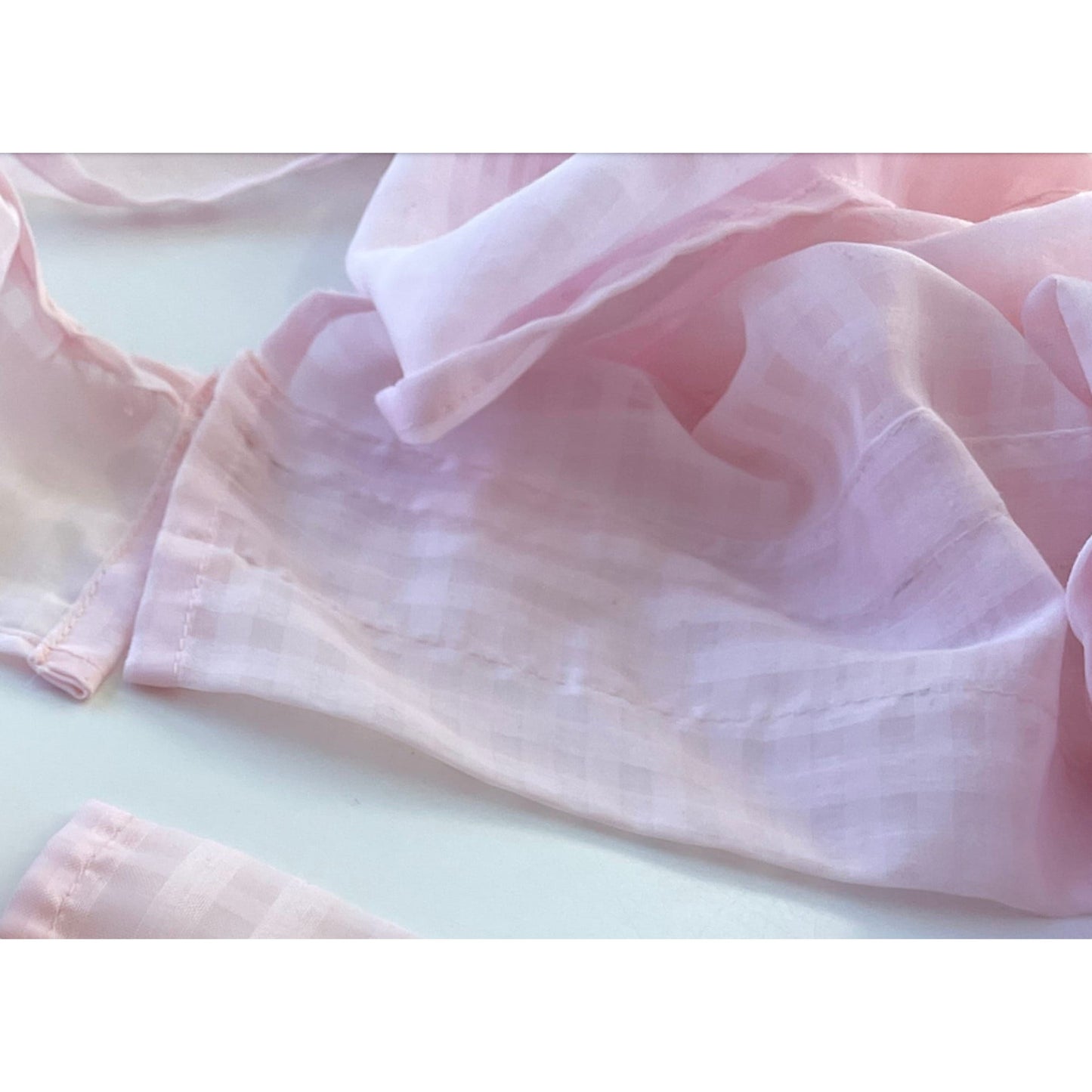 Vintage pink curtains panel with 2 side curtains