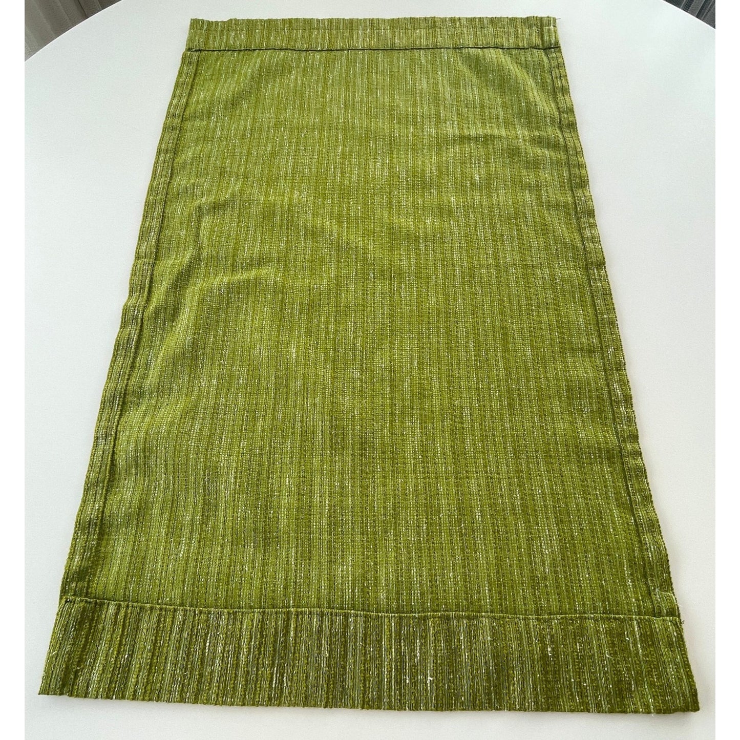 Vintage 70s net avocado green curtain