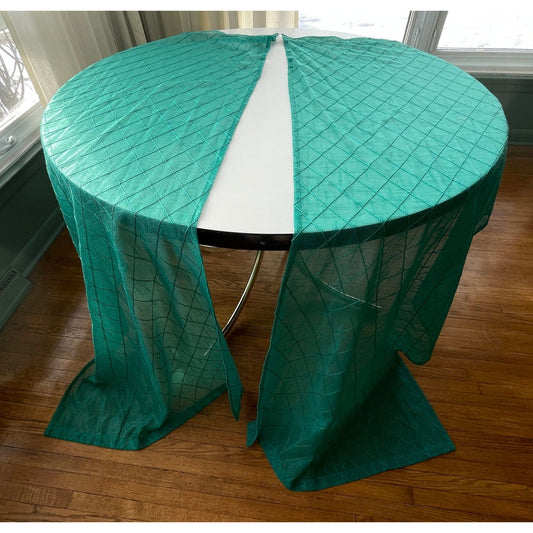 Vintage 80s shower curtain, emerald diamond pattern, with tiebacks and assorted valance, Sears