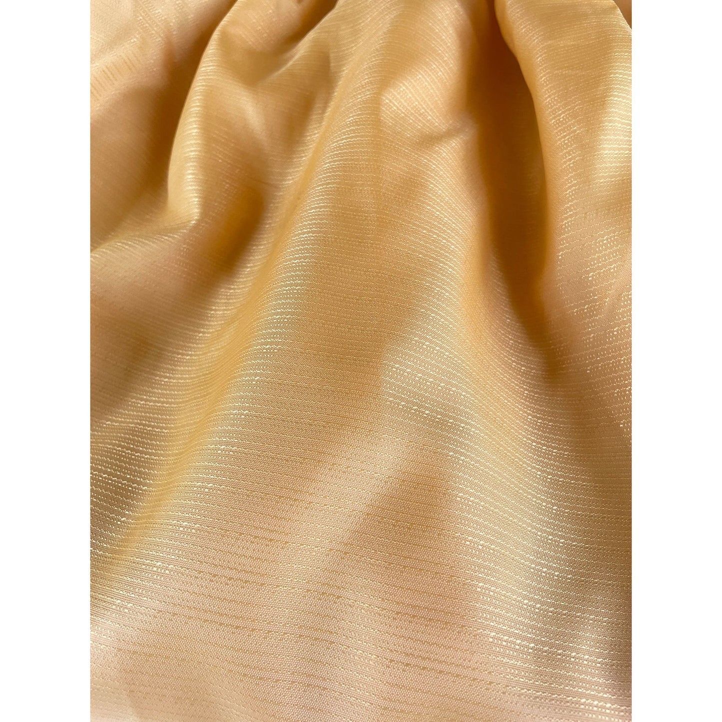Vintage 60s pleated curtain, golden yellow sheer panel