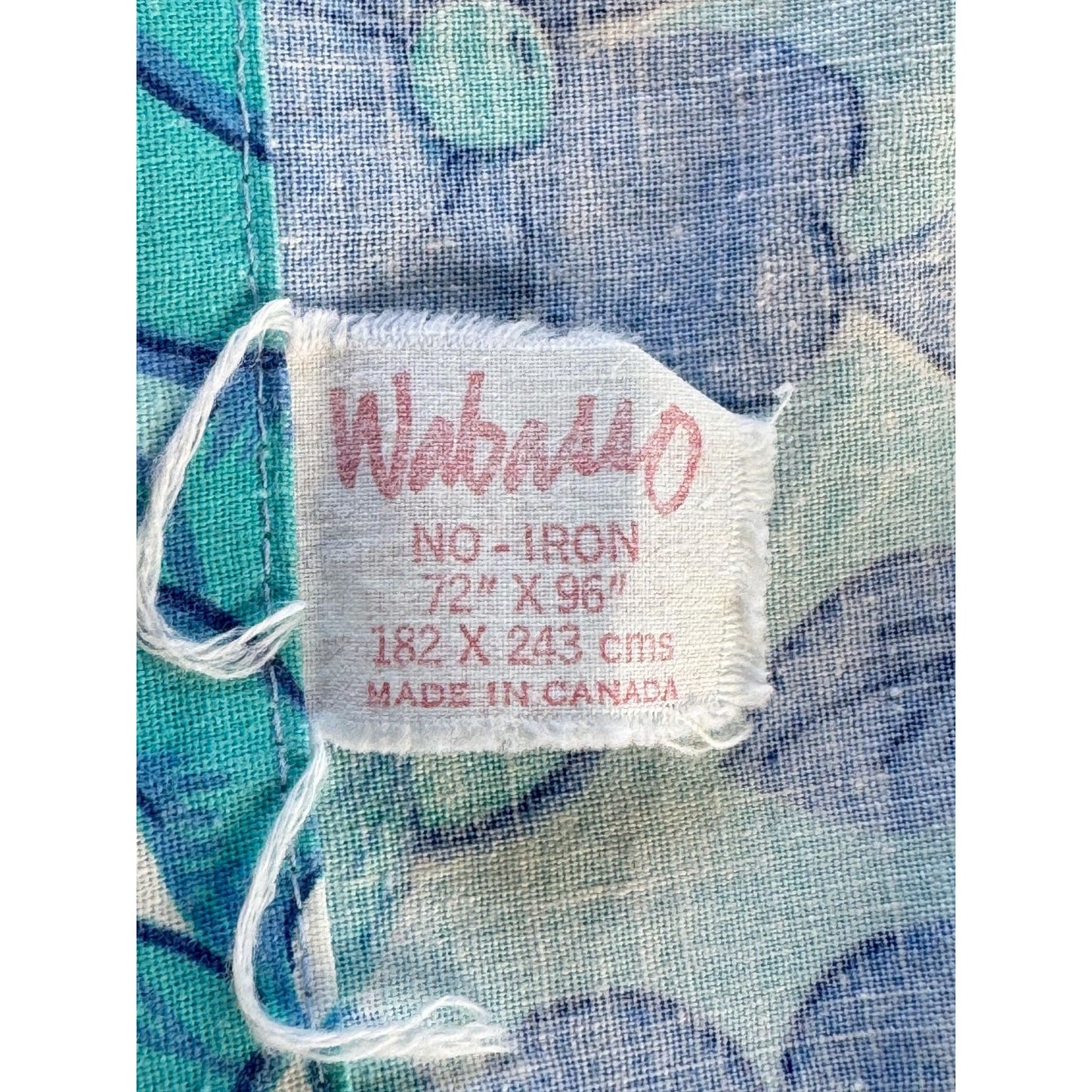 Vintage 70s flat /top sheet, blue flowers, twin size, Wabasso