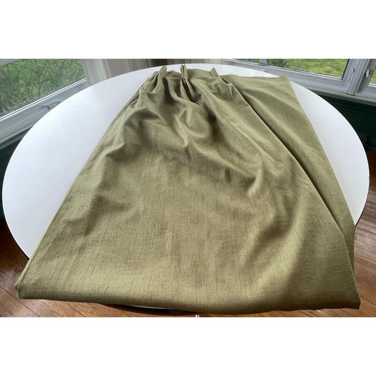 Vintage 1990s pleated curtain, dark sage green