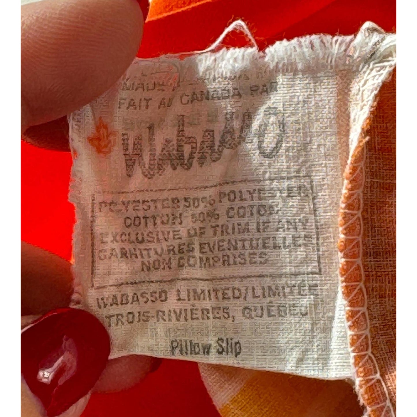Vintage 70s pillowcase, brown orange yellow stripes, Wabasso