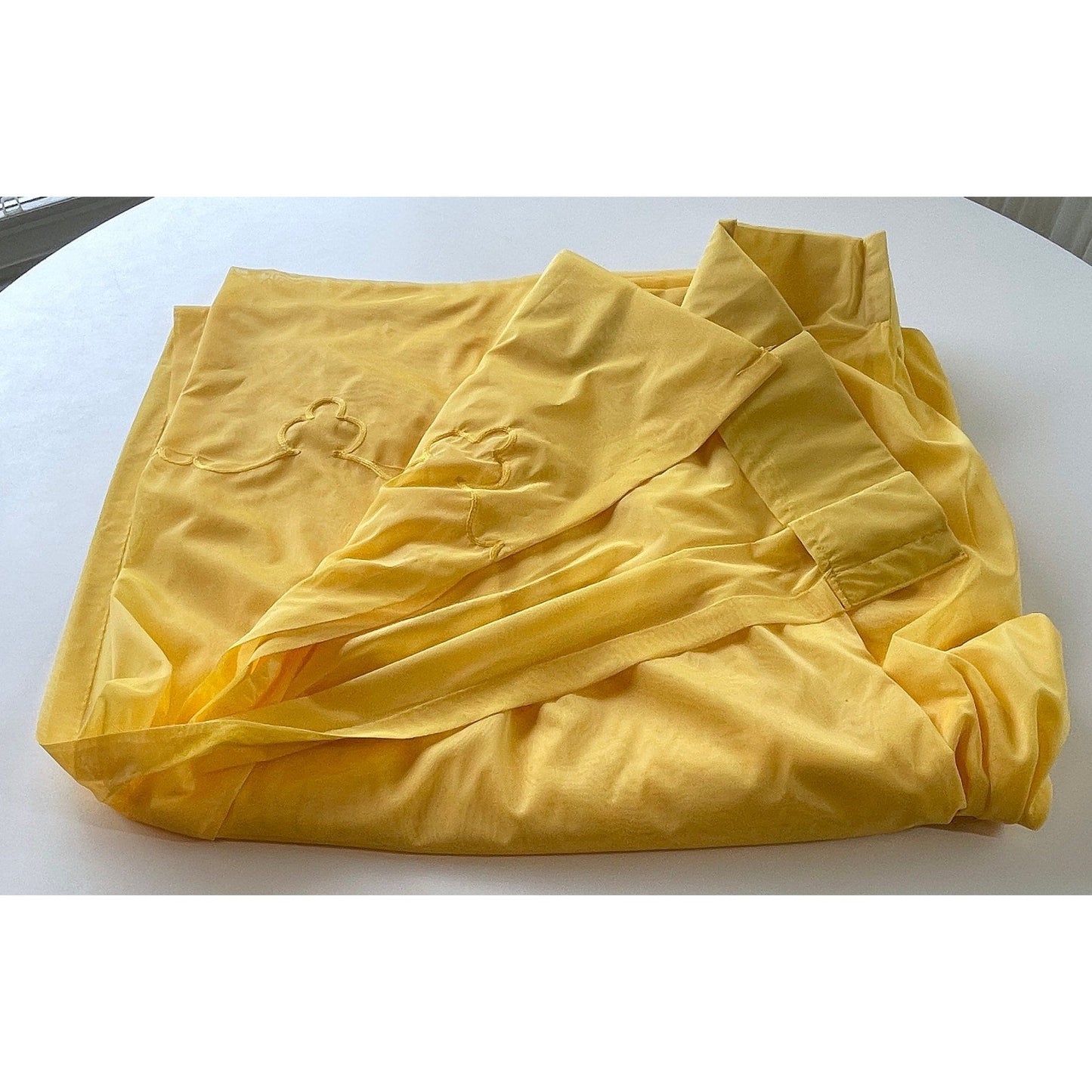 Vintage 70s pleated curtain, golden yellow panel