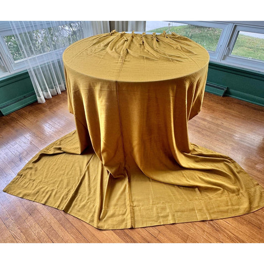 Vintage 60s pleated curtain, golden yellow light filtering panel