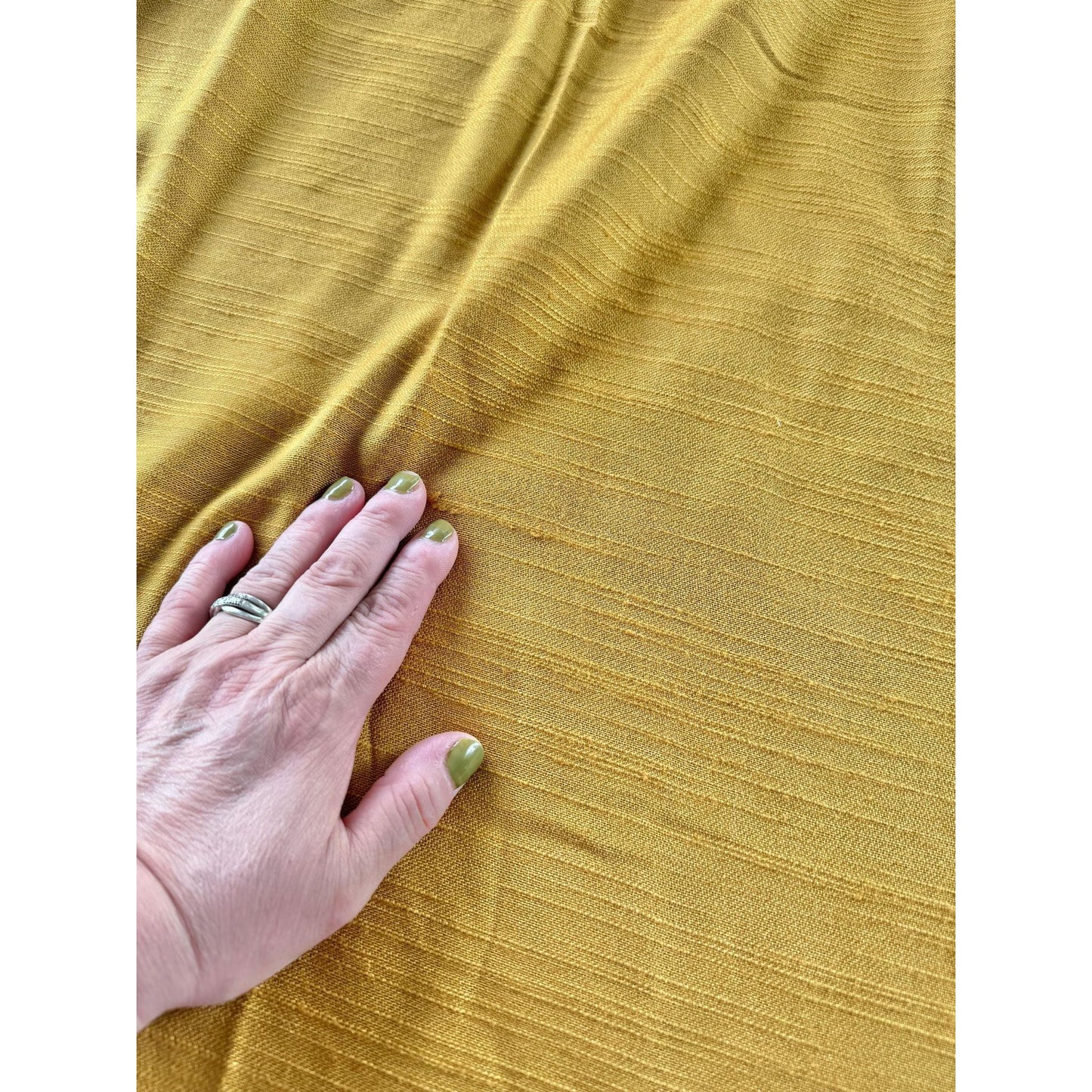 Vintage 60s pleated curtain, golden yellow light filtering panel