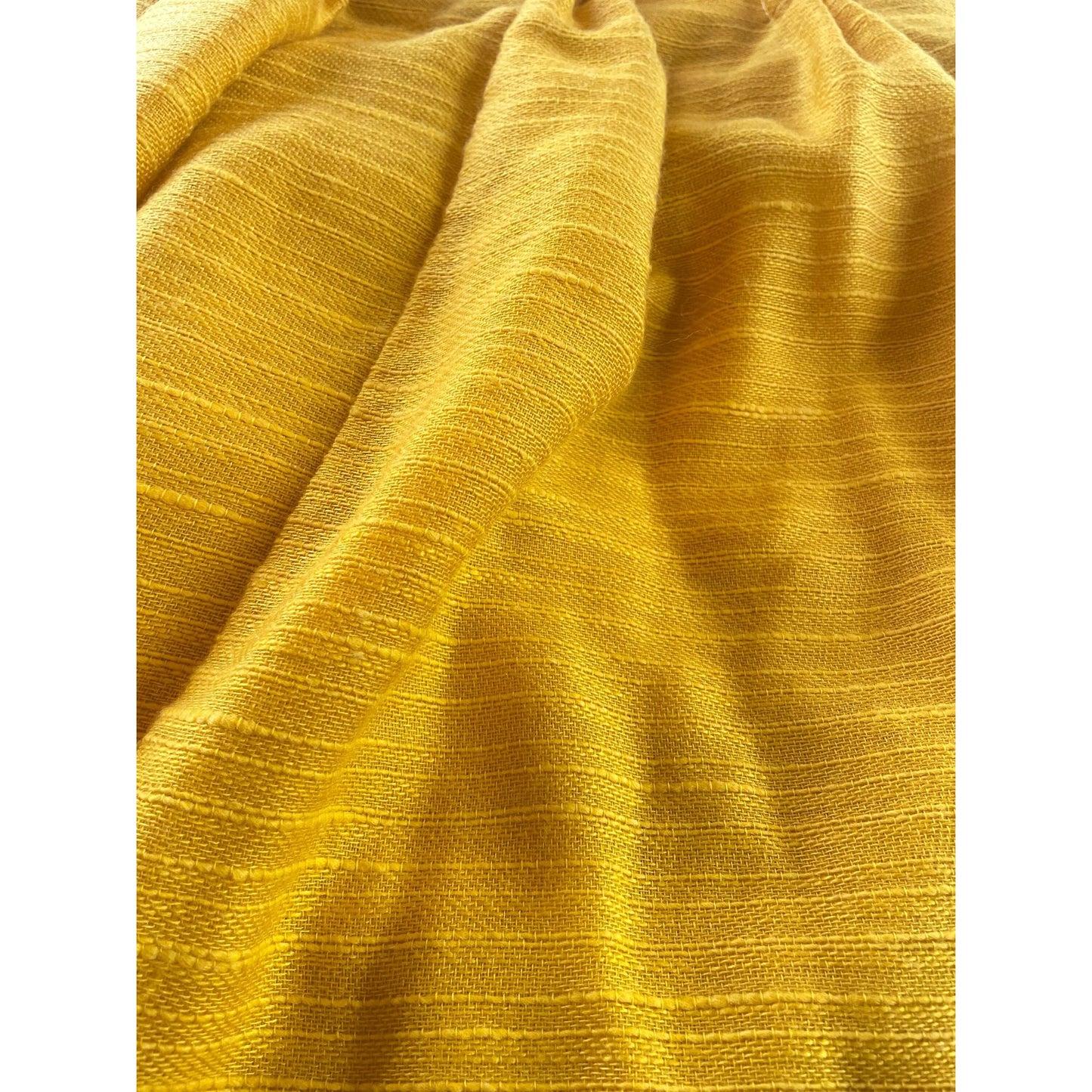 Vintage 60s pleated curtain, golden yellow, per panel