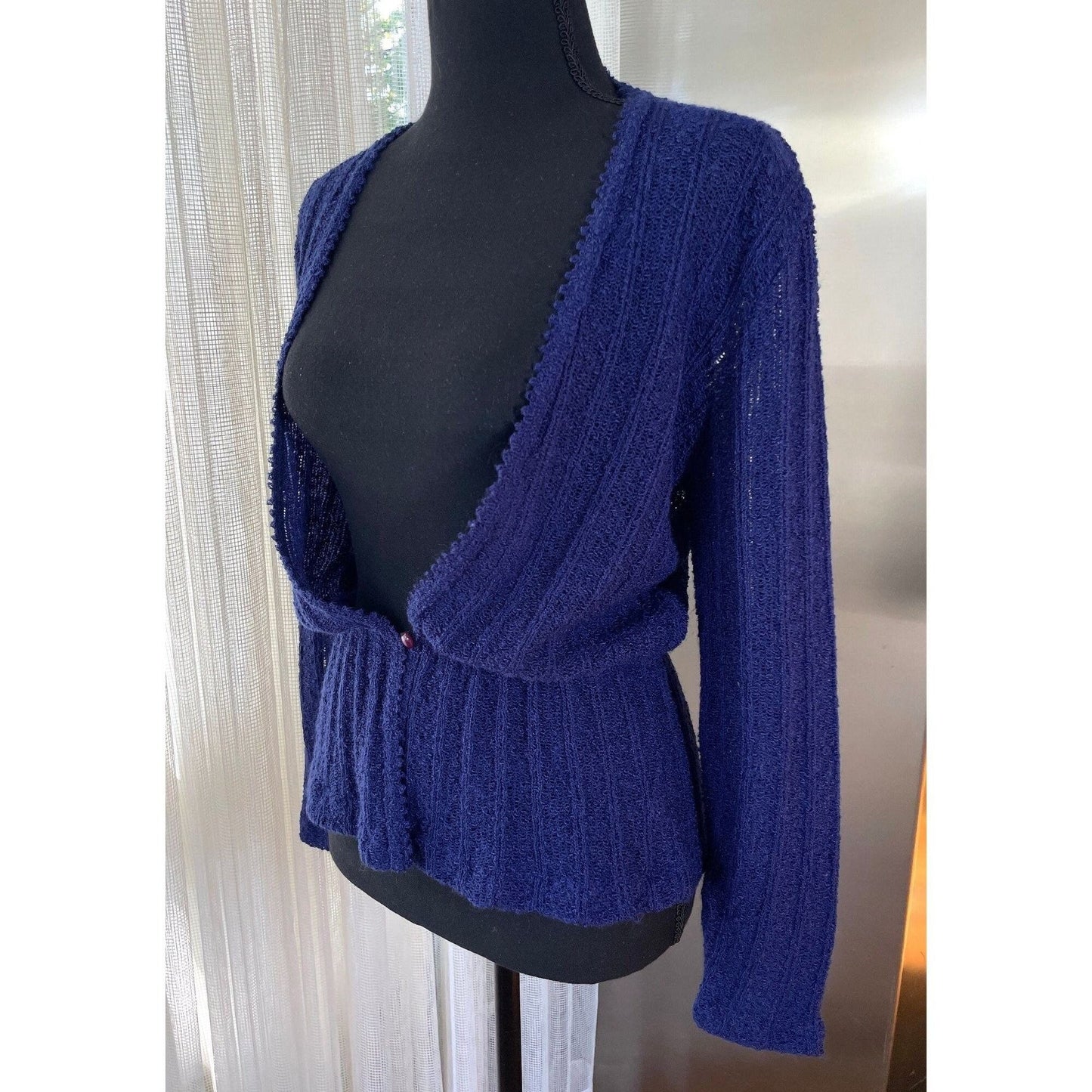 Vintage 1960s cardigan, indigo blue/purple, long sleeves