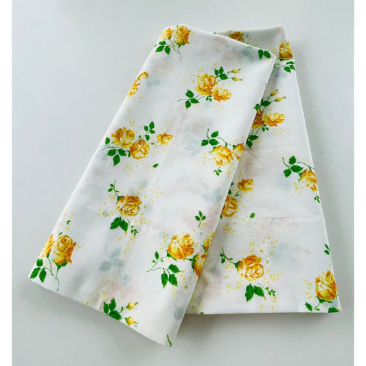 Vintage 70s pillowcases set,  yellow and orange flowers, Dan River
