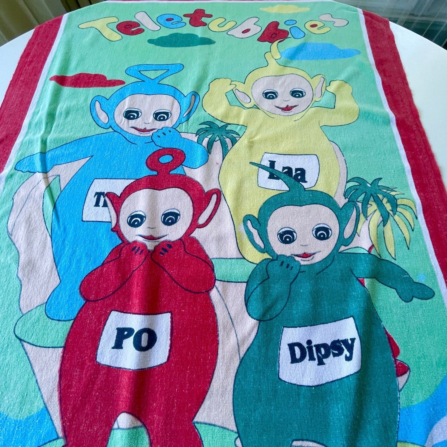 Vintage 90s Teletubbies beach towel